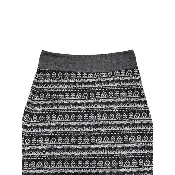 Kavu Black Gray Fair Isle Knit Skater Skirt Large - Picture 2 of 6